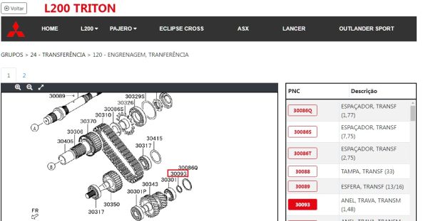 Anel Trava Transmissão L200 Triton Mb919176 - Image 3