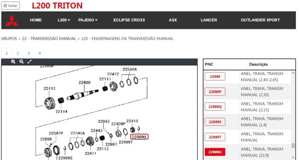 Anel Trava Transmissão Manual L200 Triton 2,75/80 2526a057 - Image 3