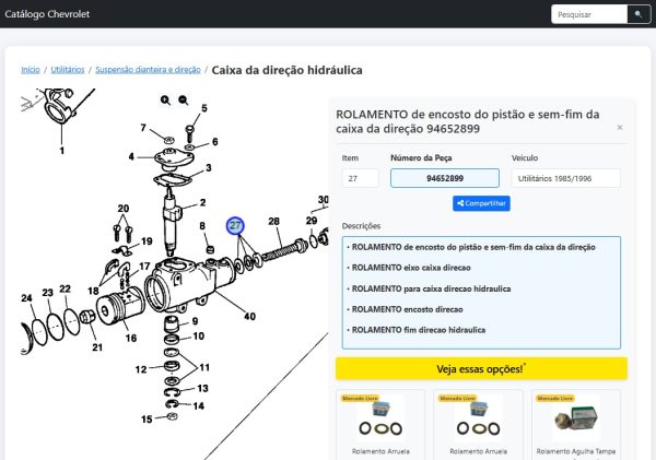 Rolamento Arruela Encosto Sem Fim Dhb D20 Silverado 94652899 - Imagem 3