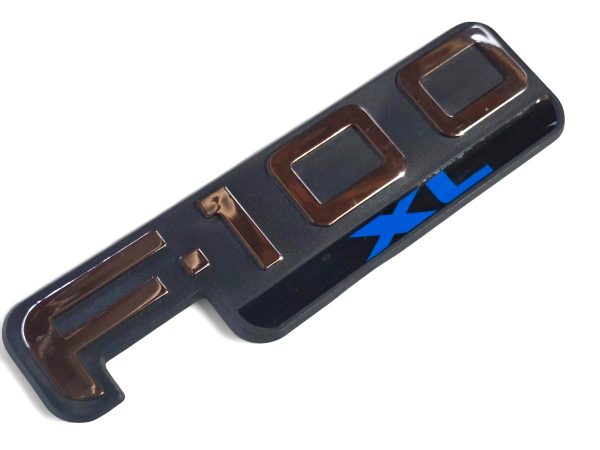 Emblema F-100 Xl 99/00 Preto/cromo 10603 22x6cm - Imagem 2