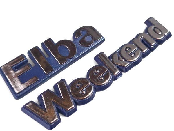 Emblema Elba Weekend 91/96 Azul/cromo 00544a - Imagem 2
