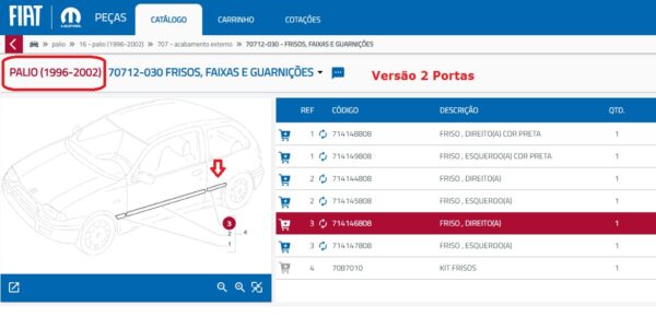 Friso Preto T/ld Palio 96/02 714146808 (Versão 2 portas) - Imagem 5
