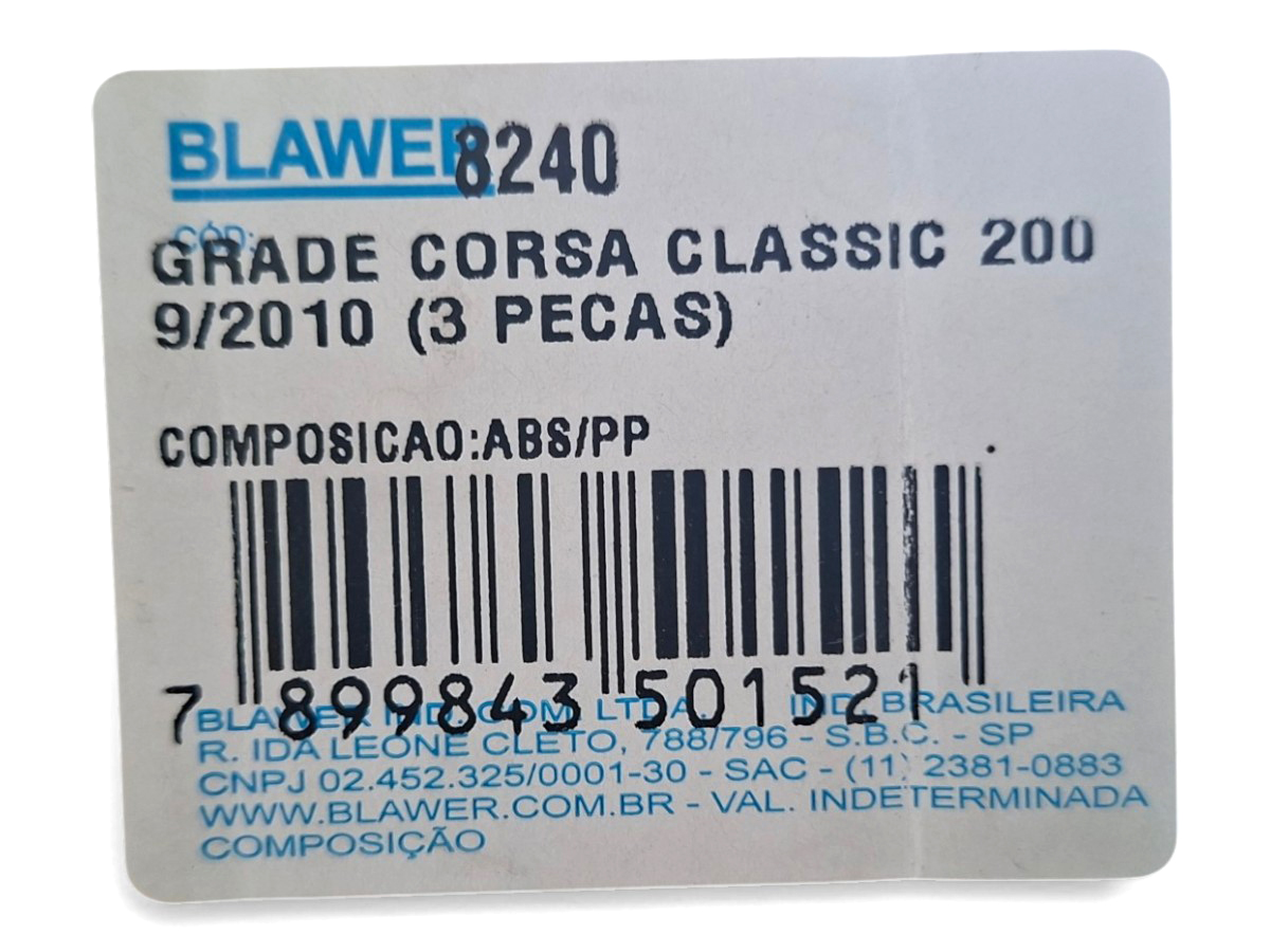 Grade Corsa Classic 09/10 3 Pcs Blawer 8240 Preto Fosco - Imagem 6