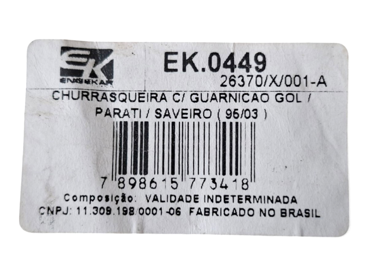 Grade Churrasqueira Gol Parati Saveiro 95/03 Engekar Ek0449 Preto Fosco - Imagem 4