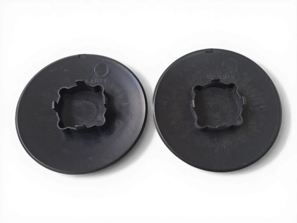 Par Calota Centro Roda Monza Sle 82/90 S/ Logo G843 Grampola Cinza - Imagem 2