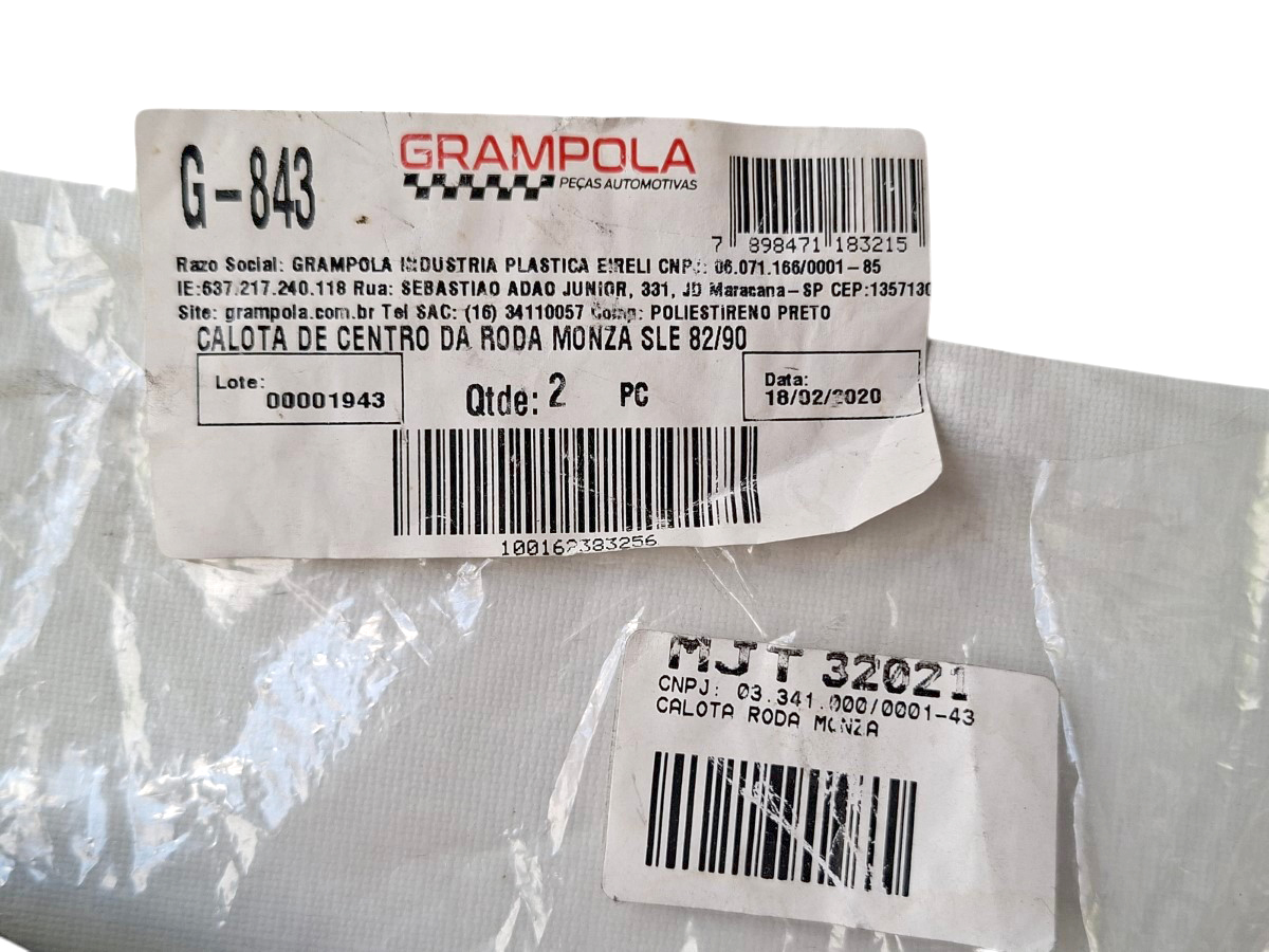 Par Calota Centro Roda Monza Sle 82/90 S/ Logo G843 Grampola Cinza - Imagem 6