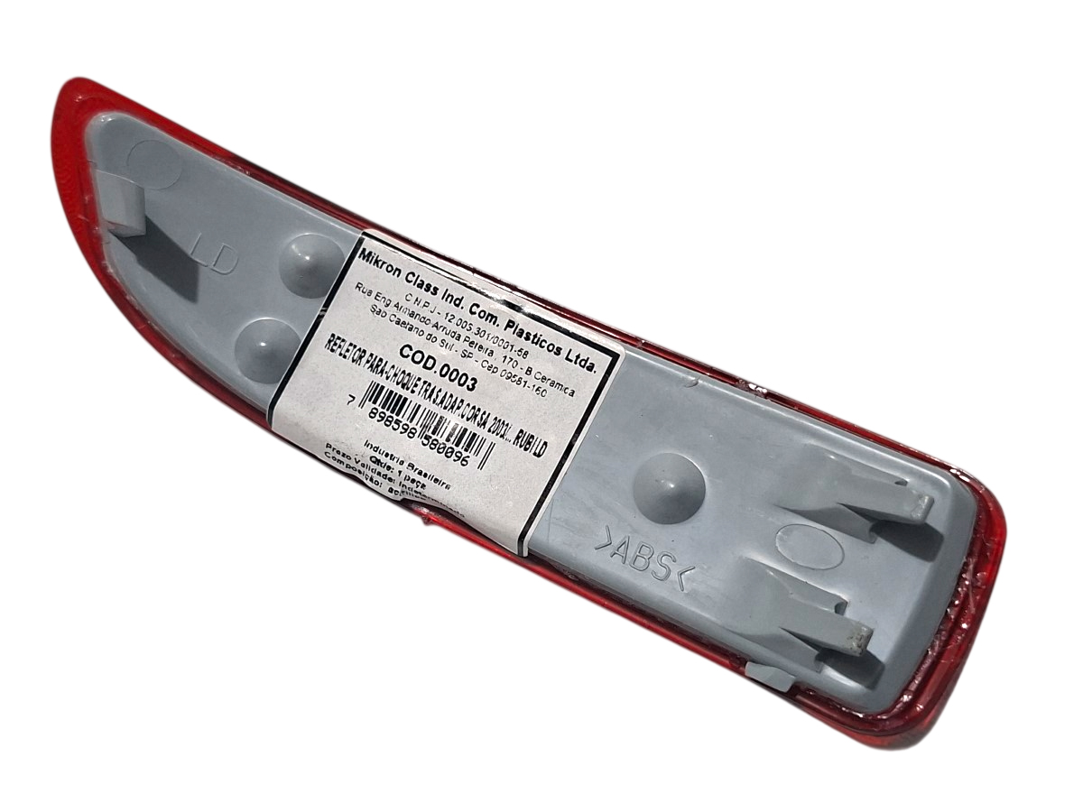 Refletor Para-choque Corsa 03/06 T/ld Mikron 0003 Vermelho - Imagem 5